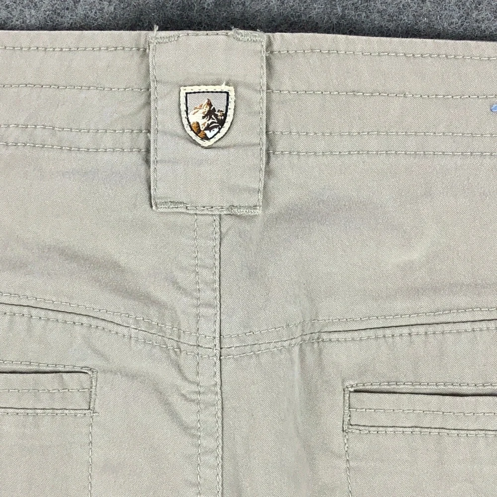 Kuhl Womens Hiking Pants 10 Regular Beige Spire Roll-Up Pant Mid Rise Zip Pocket